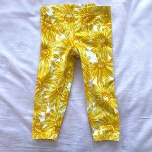 Carter’s Girls Bright Yellow Daisy Floral Spring Cropped Leggings- Girls 4T